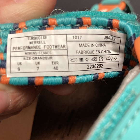 Turquoise Merrell Performance Footware - Picture 6 of 6